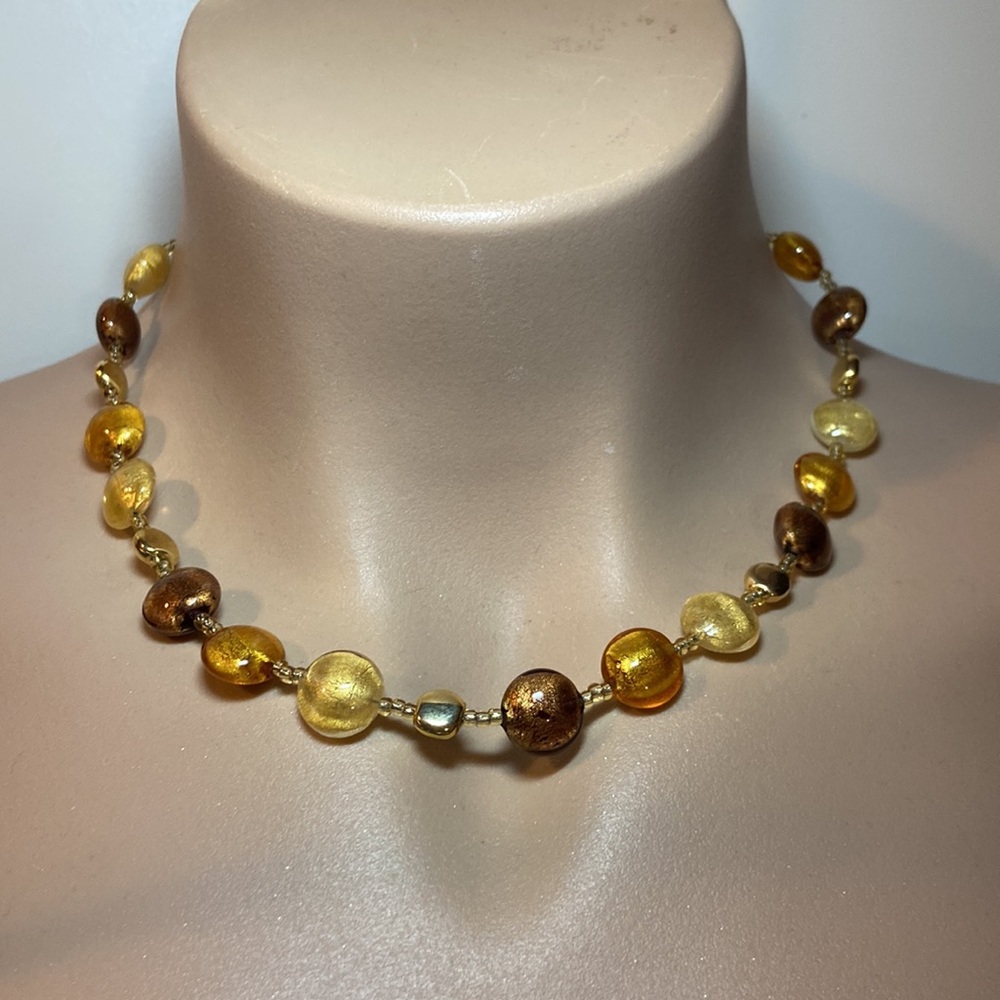 Frosted Glass Bead EUC Boxed Necklace
